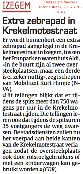 Het Laatste Nieuws/Mandelstreek, 23.07.2016, p. 43 Het Laatste Nieuws/Mandelstreek, 23.07.2016, p. 43