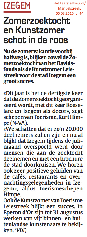 Het Laatste Nieuws/Mandelstreek, 06.08.2016, p. 44 Het Laatste Nieuws/Mandelstreek, 06.08.2016, p. 44