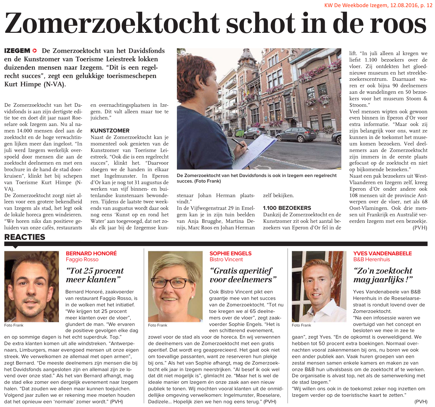 KW De Weekbode Izegem, 12.08.2016, p. 12 KW De Weekbode Izegem, 12.08.2016, p. 12