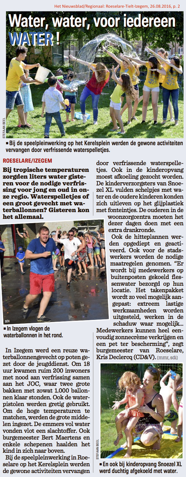 Het Nieuwsblad/Regionaal: Roeselare-Tielt-Izegem, 26.08.2016, p. 2 Het Nieuwsblad/Regionaal: Roeselare-Tielt-Izegem, 26.08.2016, p. 2