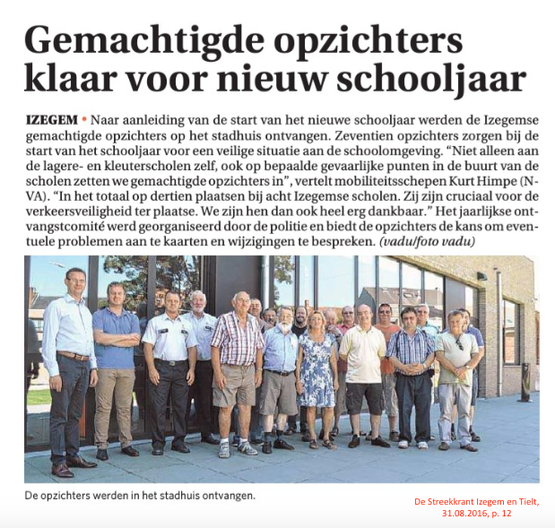 De Streekkrant Izegem en Tielt, 31.08.2016