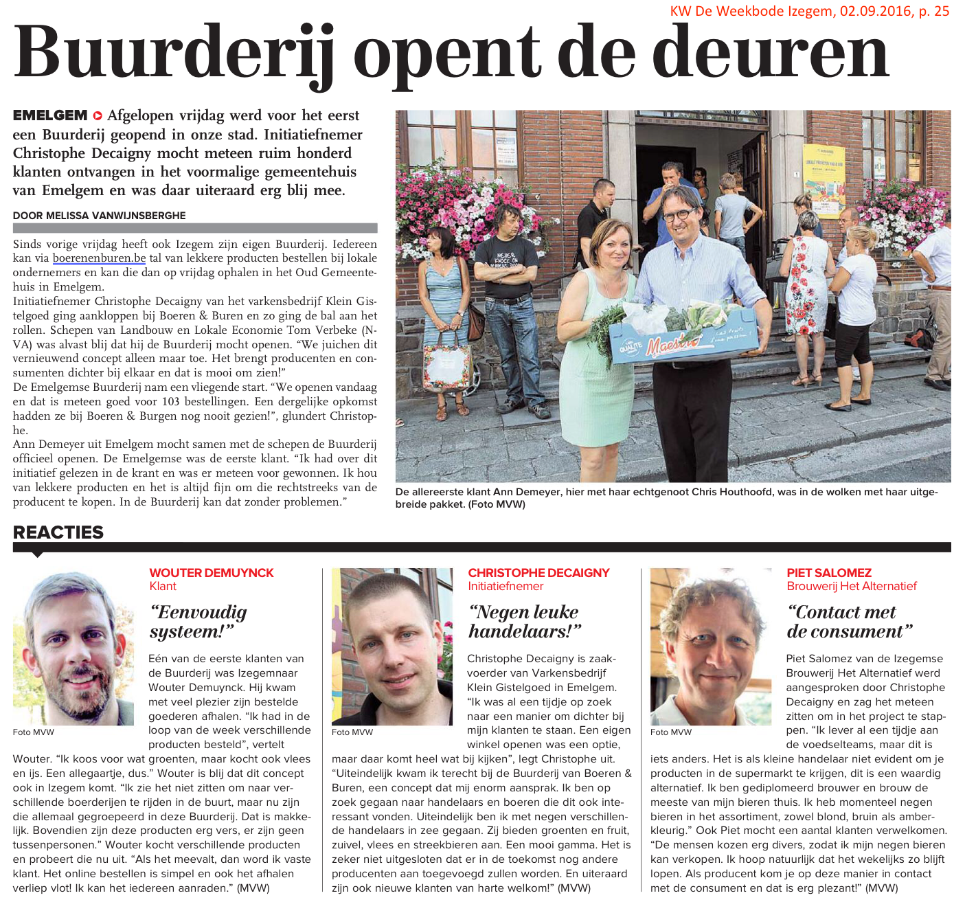 KW De Weekbode Izegem, 02.09.2016, p. 25 KW De Weekbode Izegem, 02.09.2016, p. 25