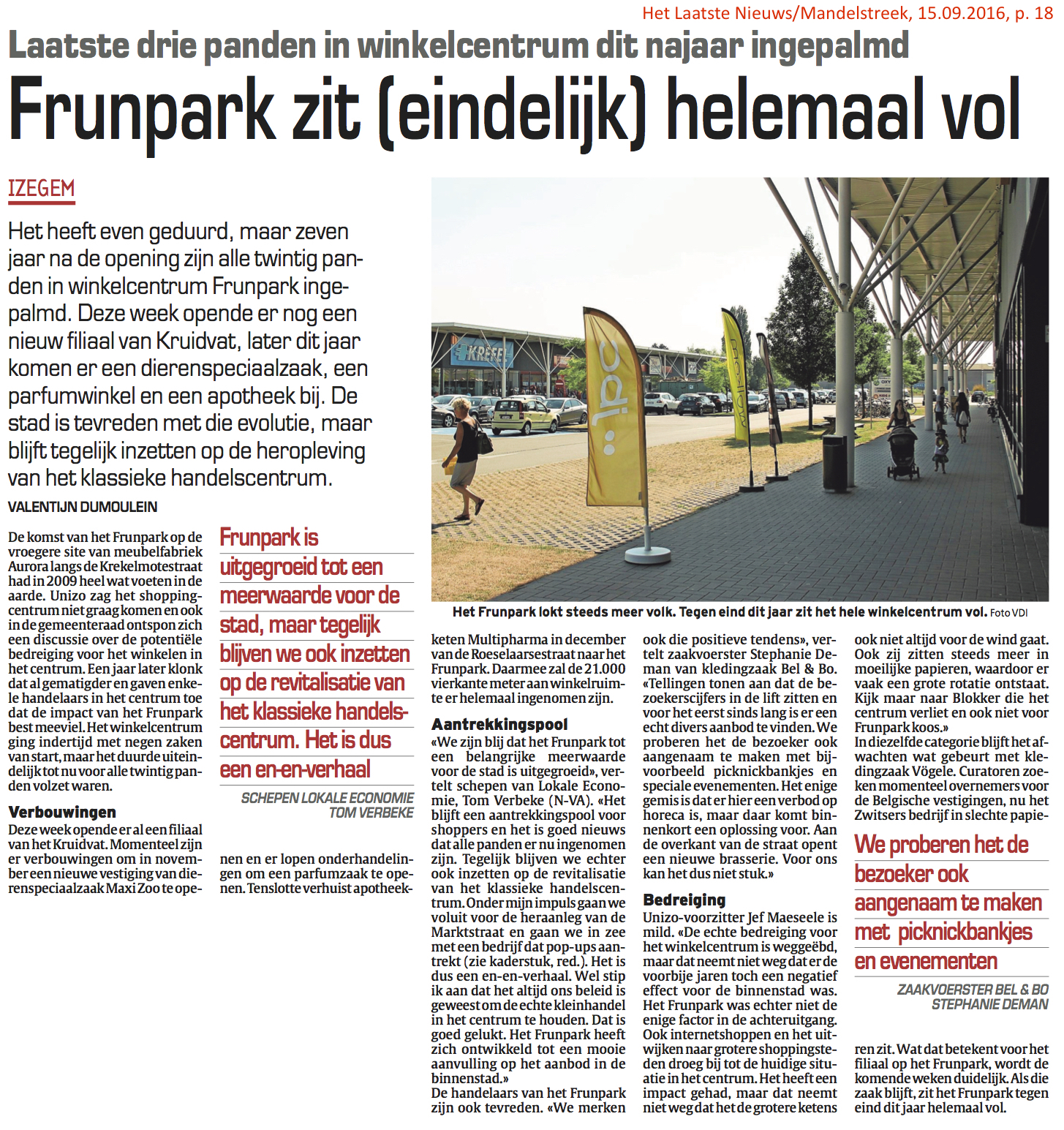 Het Laatste Nieuws/Mandelstreek, 15.09.2016, p. 18 Het Laatste Nieuws/Mandelstreek, 15.09.2016, p. 18
