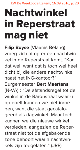 KW De Weekbode Izegem, 16.09.2016, p. 20 KW De Weekbode Izegem, 16.09.2016, p. 20
