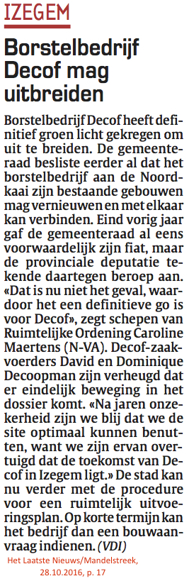Het Laatste Nieuws/Mandelstreek, 28.10.2016, p. 17