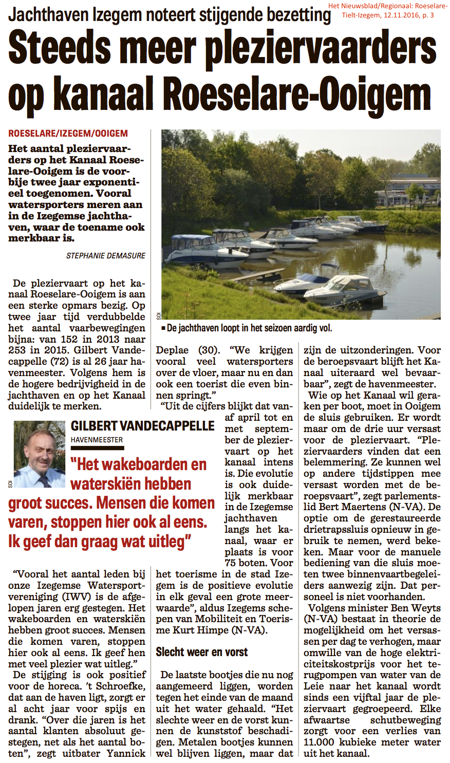 Het Nieuwsblad/Regionaal: Roeselare-Tielt-Izegem, 12.11.2016, p. 3 Het Nieuwsblad/Regionaal: Roeselare-Tielt-Izegem, 12.11.2016, p. 3