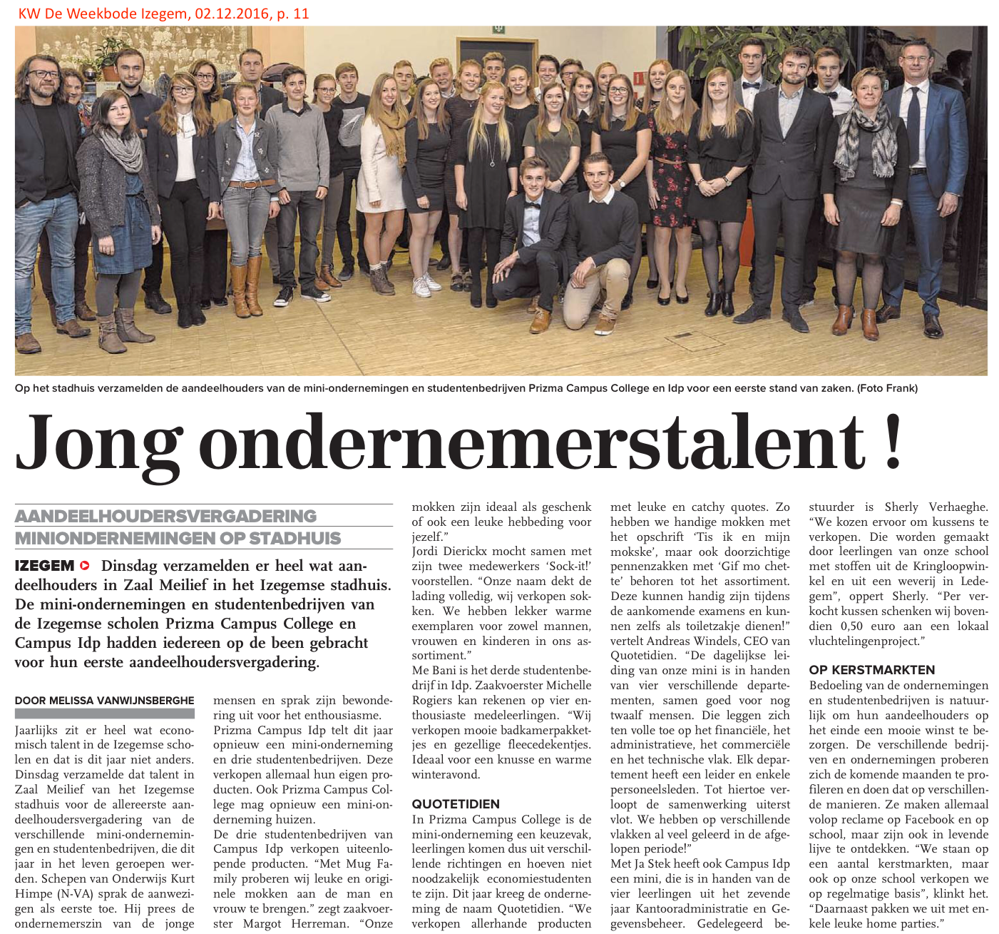 KW De Weekbode Izegem, 02.12.2016, p. 11