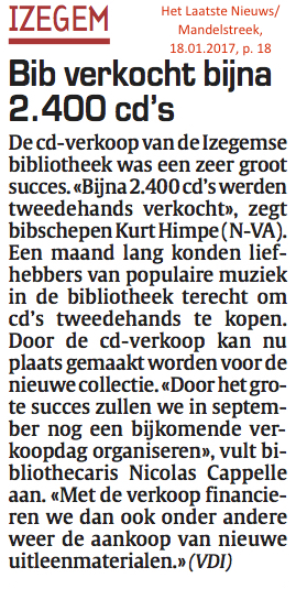Het Laatste Nieuws/Mandelstreek, 18.01.2017, p. 18 Het Laatste Nieuws/Mandelstreek, 18.01.2017, p. 18