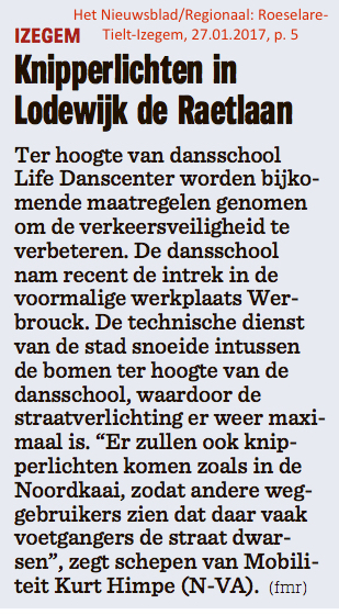 Het Nieuwsblad/Regionaal: Roeselare-Tielt-Izegem, 27.01.2017, p. 5