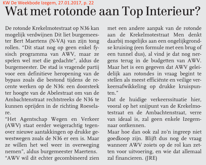 KW De Weekbode Izegem, 27.01.2017, p. 22