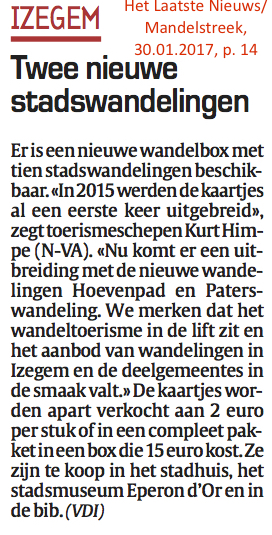 Het Laatste Nieuws/Mandelstreek, 30.01.2017, p. 14 Het Laatste Nieuws/Mandelstreek, 30.01.2017, p. 14