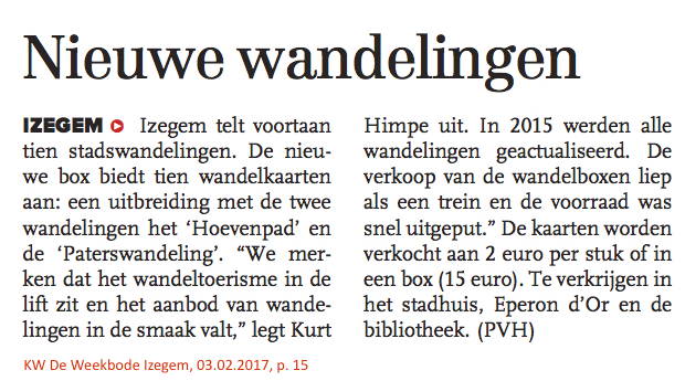 KW De Weekbode Izegem, 03.02.2017, p. 15 KW De Weekbode Izegem, 03.02.2017, p. 15