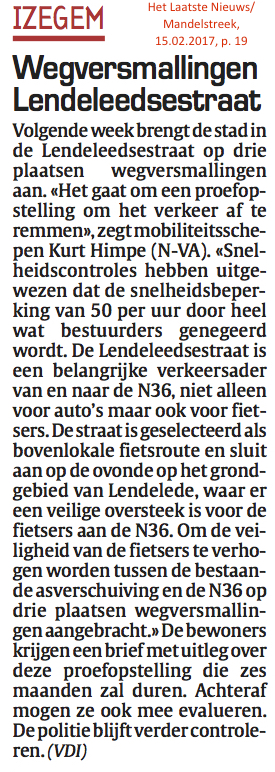 Het Laatste Nieuws/Mandelstreek, 15.02.2017, p. 19 Het Laatste Nieuws/Mandelstreek, 15.02.2017, p. 19