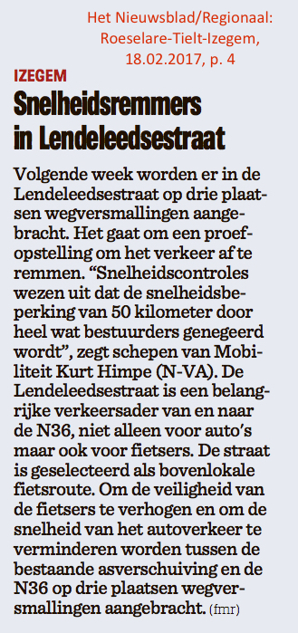 Het Nieuwsblad/Regionaal: Roeselare-Tielt-Izegem, 18.02.2017, p. 4