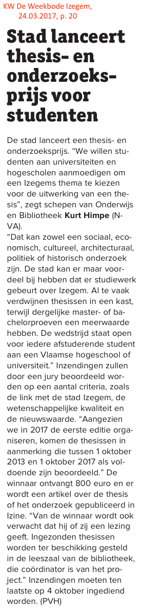 KW De Weekbode Izegem, 24.03.2017, p. 20 KW De Weekbode Izegem, 24.03.2017, p. 20