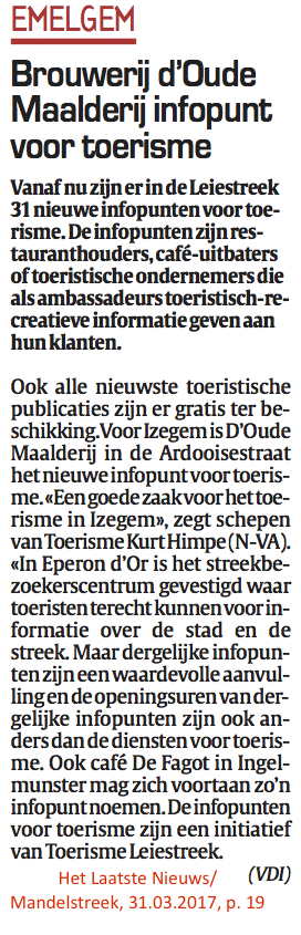 Het Laatste Nieuws/Mandelstreek, 31.03.2017, p. 19