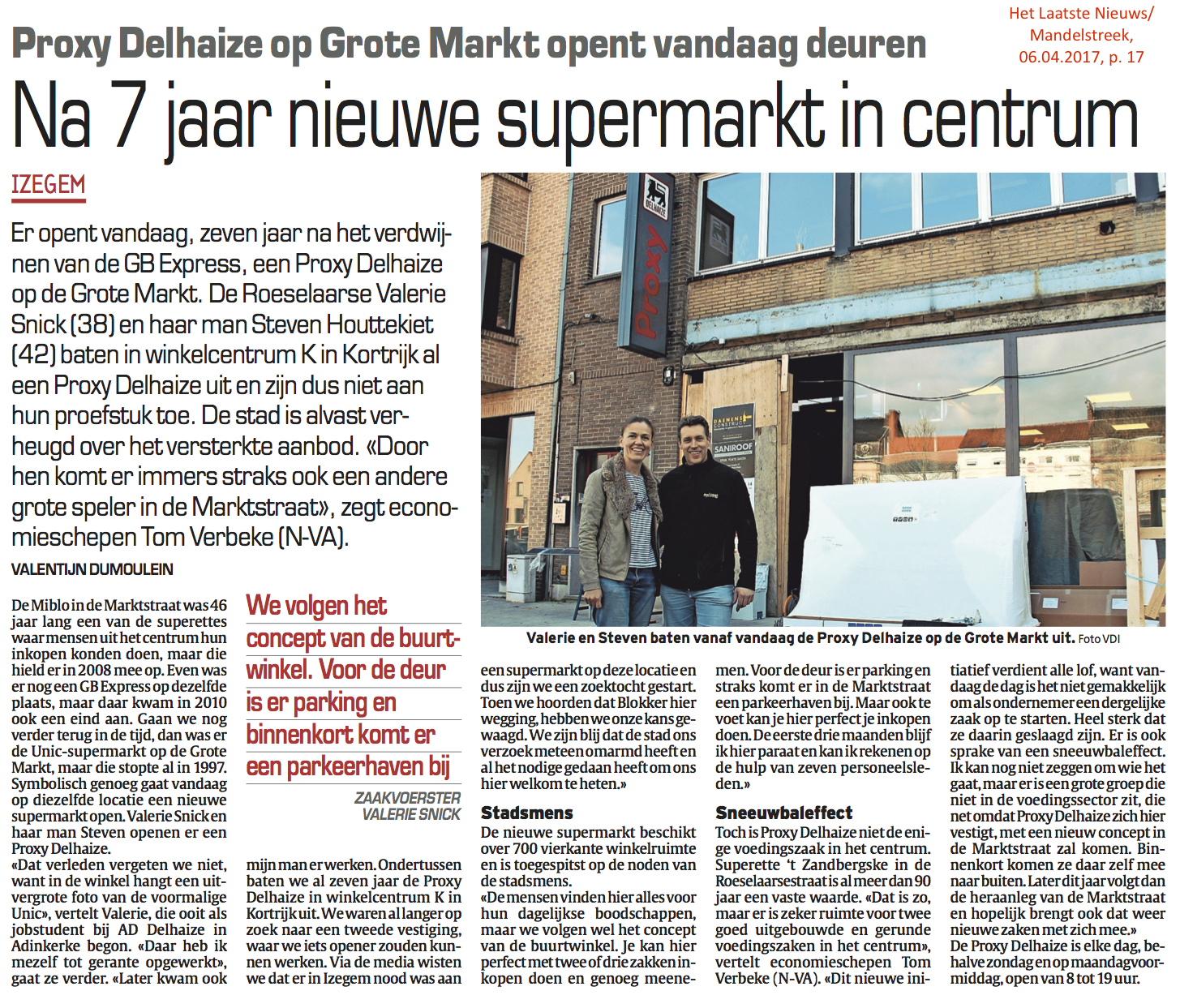 Het Laatste Nieuws/Mandelstreek, 06.04.2017, p. 17 Het Laatste Nieuws/Mandelstreek, 06.04.2017, p. 17