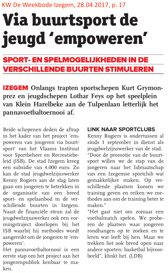 KW De Weekbode Izegem, 28.04.2017, p. 17 KW De Weekbode Izegem, 28.04.2017, p. 17