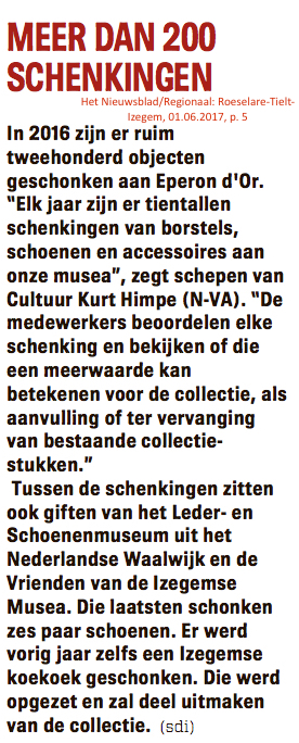Het Nieuwsblad/Regionaal: Roeselare-Tielt-Izegem, 01.06.2017, p. 5