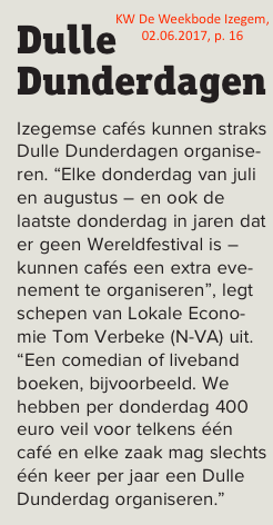 KW De Weekbode Izegem, 02.06.2017, p. 16 KW De Weekbode Izegem, 02.06.2017, p. 16