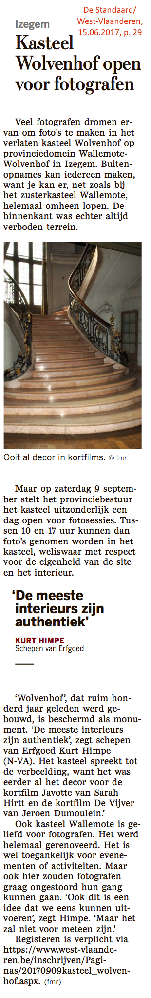 De Standaard/West-Vlaanderen, 15.06.2017, p. 29