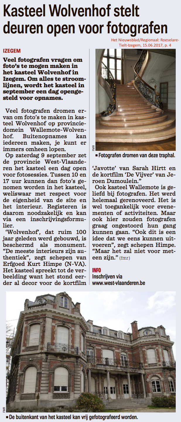 Het Nieuwsblad/Regionaal: Roeselare-Tielt-Izegem, 15.06.2017, p. 4