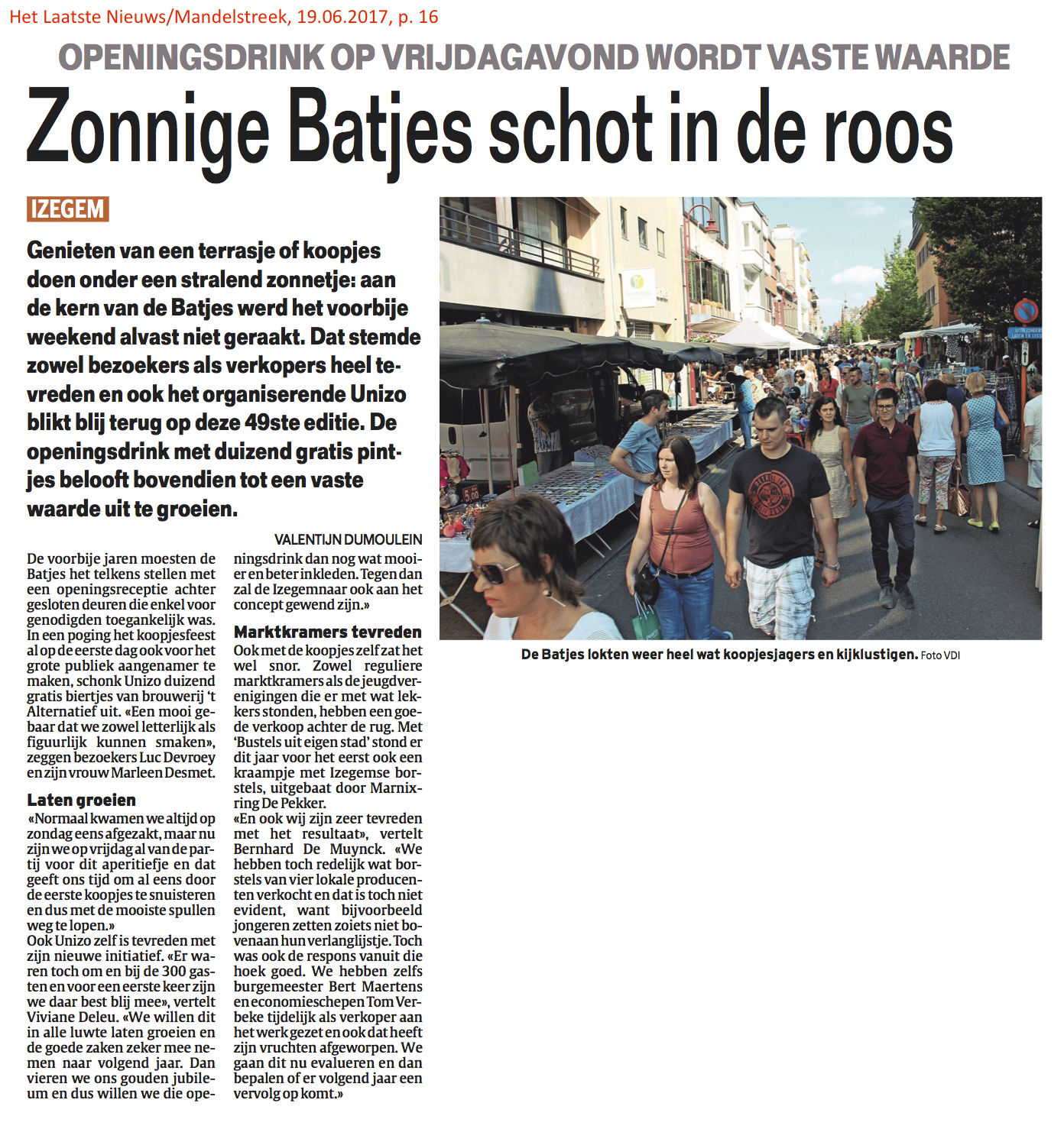 Het Laatste Nieuws/Mandelstreek, 19.06.2017, p. 16 Het Laatste Nieuws/Mandelstreek, 19.06.2017, p. 16