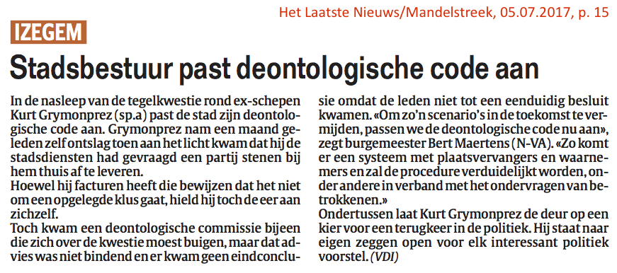 Het Laatste Nieuws/Mandelstreek, 05.07.2017, p. 15 Het Laatste Nieuws/Mandelstreek, 05.07.2017, p. 15