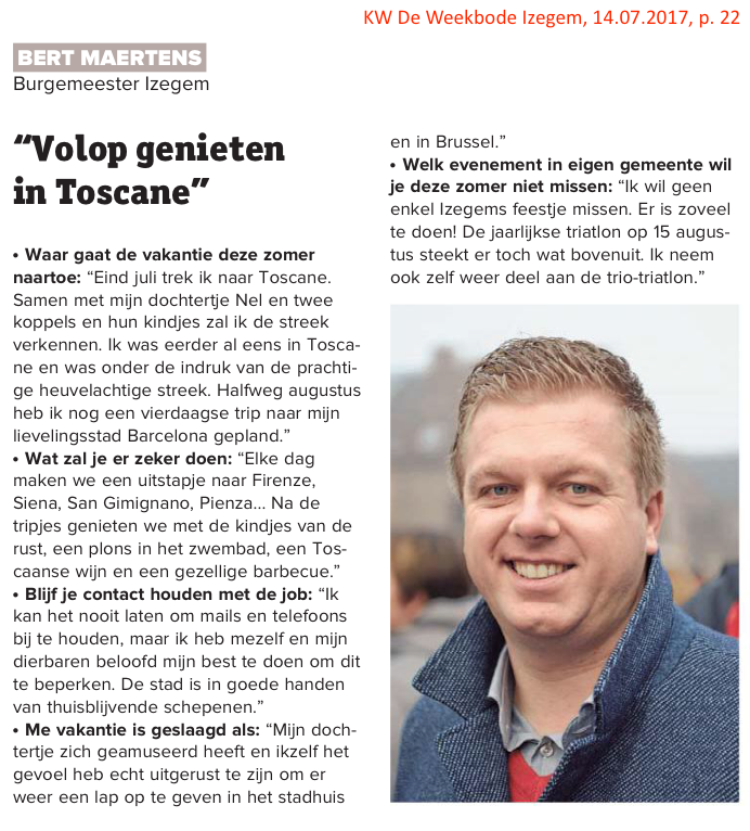 KW De Weekbode Izegem, 14.07.2017, p. 22​