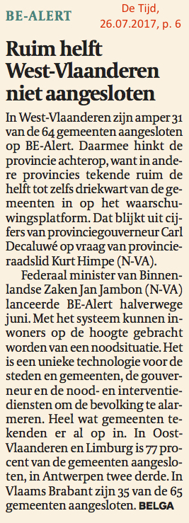 De Tijd, 26.07.2017, p. 6 De Tijd, 26.07.2017, p. 6