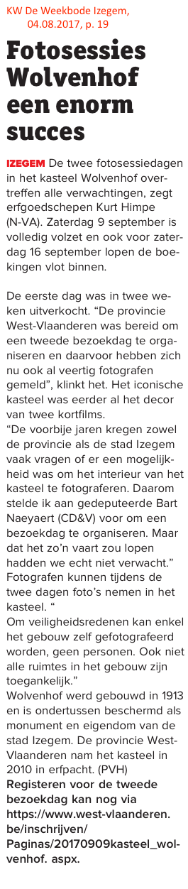KW De Weekbode Izegem, 04.08.2017, p. 19 KW De Weekbode Izegem, 04.08.2017, p. 19