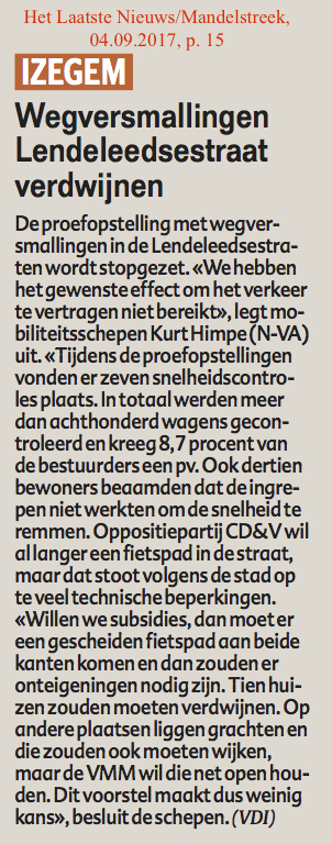 Het Laatste Nieuws/Mandelstreek, 04.09.2017, p. 15 Het Laatste Nieuws/Mandelstreek, 04.09.2017, p. 15