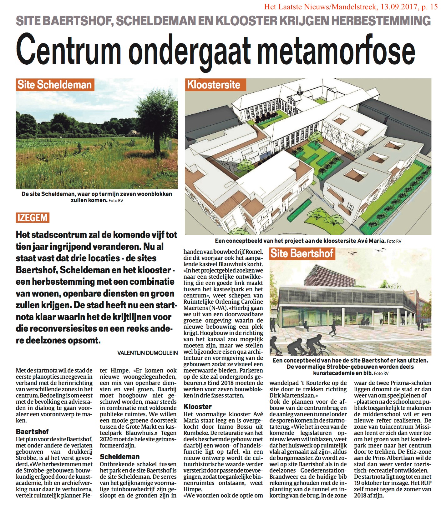 Het Laatste Nieuws/Mandelstreek, 13.09.2017, p. 15 Het Laatste Nieuws/Mandelstreek, 13.09.2017, p. 15