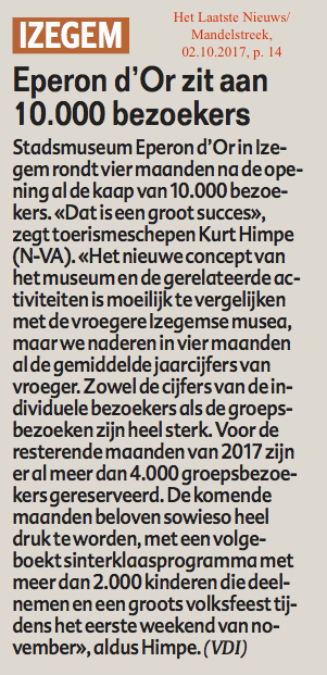 Het Laatste Nieuws/Mandelstreek, 02.10.2017, p. 14 Het Laatste Nieuws/Mandelstreek, 02.10.2017, p. 14