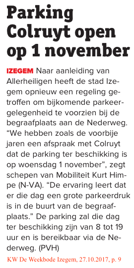 KW De Weekbode Izegem, 27.10.2017, p. 9 KW De Weekbode Izegem, 27.10.2017, p. 9