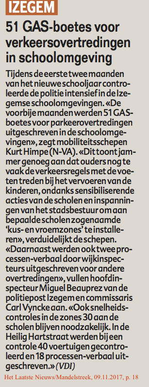Het Laatste Nieuws/Mandelstreek, 09.11.2017, p. 18 Het Laatste Nieuws/Mandelstreek, 09.11.2017, p. 18