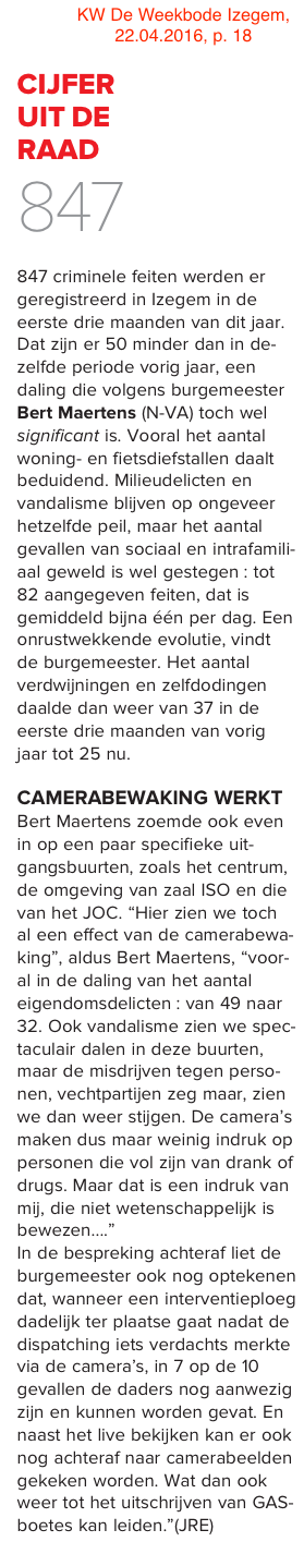 KW De Weekbode Izegem, 22.04.2016