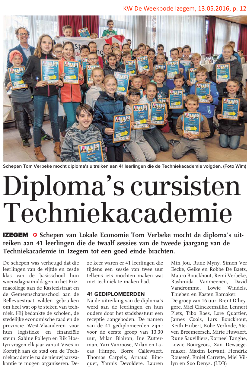 KW De Weekbode Izegem, 13.05.2016