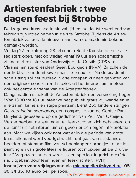 KW De Weekbode Izegem, 19.02.2016
