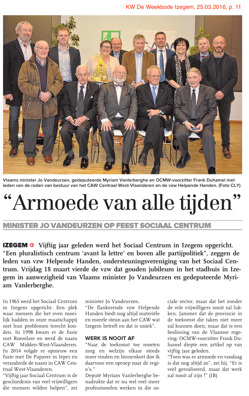 KW De Weekbode Izegem, 25.03.2016