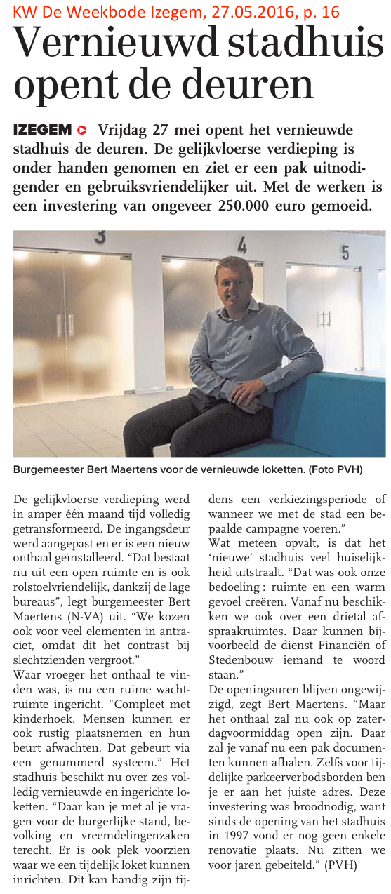 KW De Weekbode Izegem, 27.05.2016