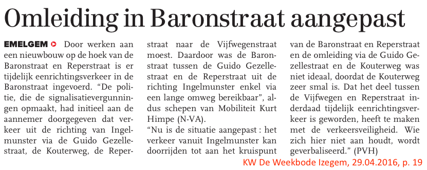 KW De Weekbode Izegem, 29.04.2016