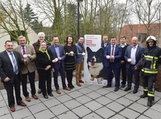 (V.l.n.r.) Karlos Callens (burgemeester Ardooie), Hendrik Verkest (burgemeester Wingene), Ria Beeusaert-Pattyn (burgemeester Lichtervelde), Ivan Delaere (burgemeester Pittem), Kurt Windels (burgemeester Ingelmunster), Els De Rammelaere (burgemeester Tielt