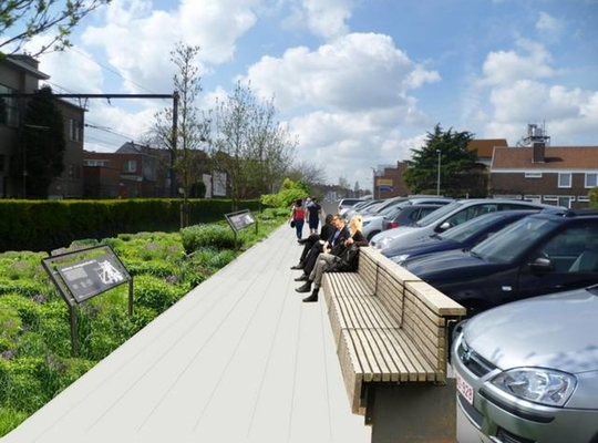 Een conceptbeeld van hoe de nieuwe situatie aan het kiezelpad er kan uitzien. - Foto VDI Een conceptbeeld van hoe de nieuwe situatie aan het kiezelpad er kan uitzien. - Foto VDI
