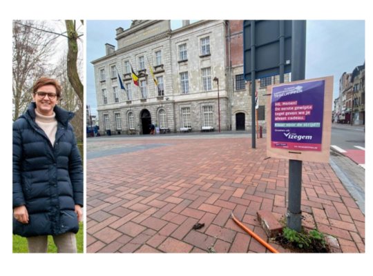 Schepen van Groen Caroline Maertens trok met een ploeg naar Menen en wrikte er een straatsteen los.
